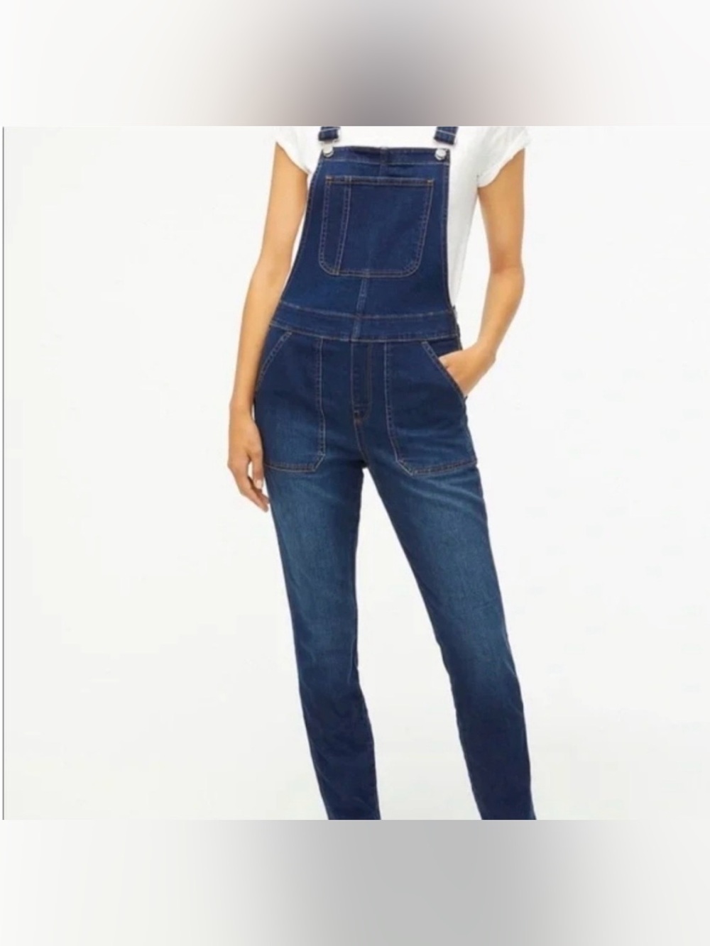 J. Crew - NWOT - Side Zipper - Dark Blue Denim Overalls for Women XXL